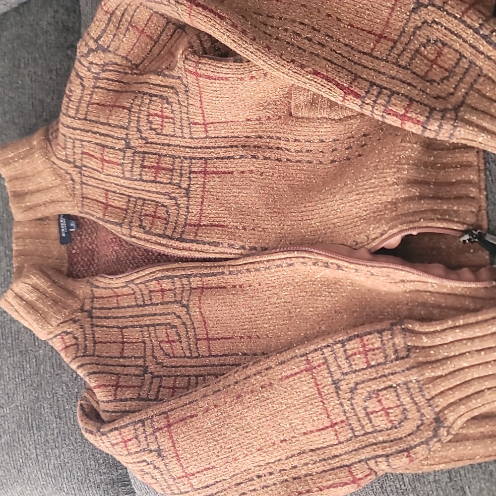 Burberry Casual Merino Wool Zip Up Sweater